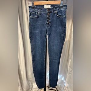 Free People Button Fly Skinny Jeans Size 26